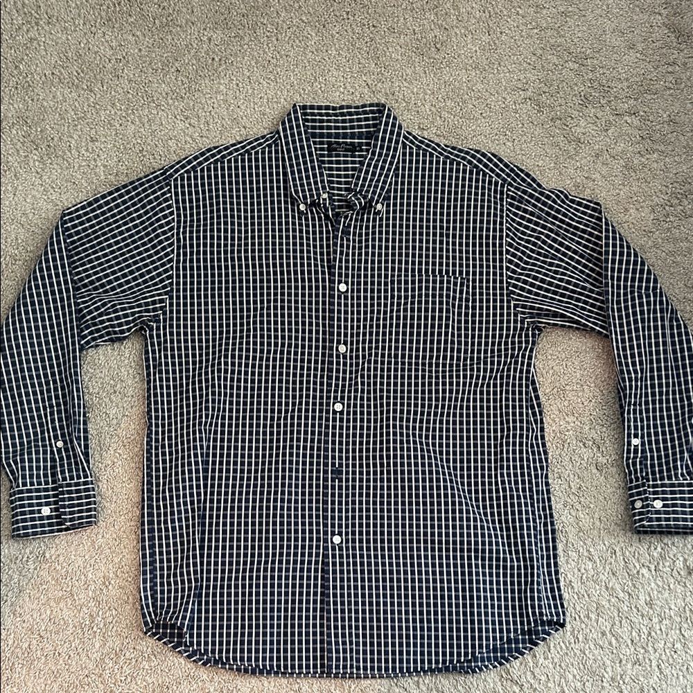 Alan Flusser Black and White Plaid Shirt